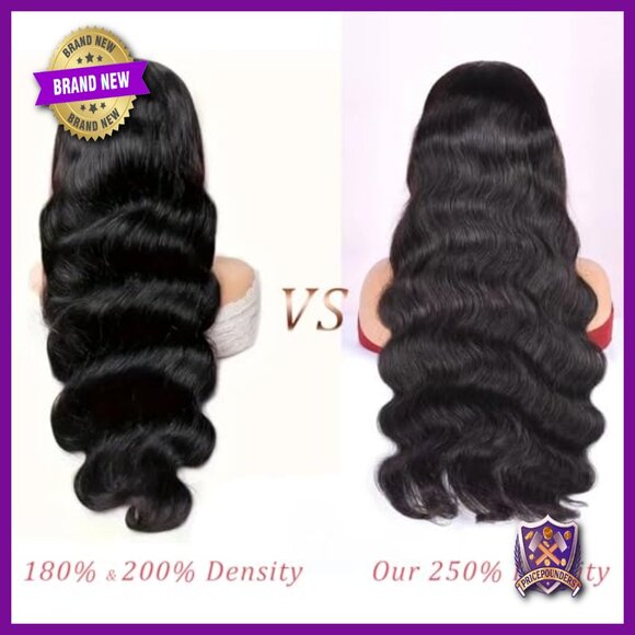 13x6 HD Lace Front Wig 250 Density Brazilian Human Hair Body Wave 18 Inch